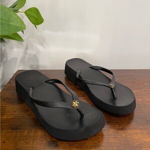 Tory Burch Wedge Heel Flip Flops